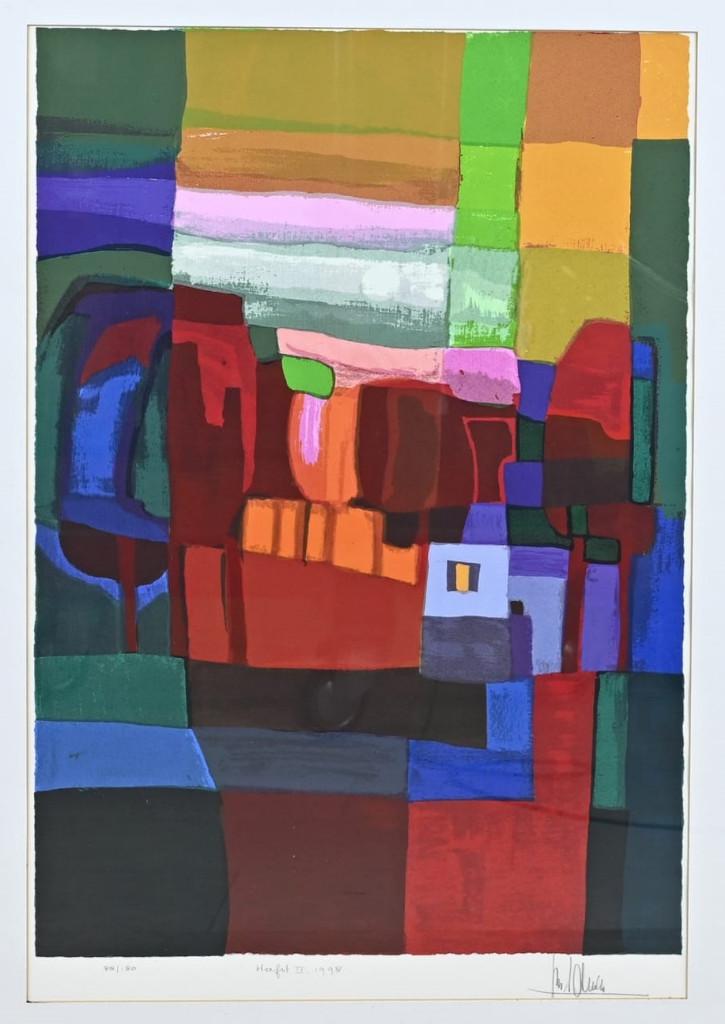 Ton Schulten (1938) Zeefdruk "Herfst II " Ges Gen Ged Titel, Ophalen of Verzenden