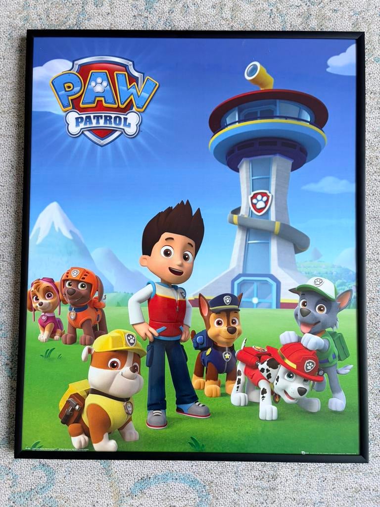 Paw Patrol poster in zwarte lijst (41x51cm), Ophalen, Zo goed als nieuw, Wanddecoratie