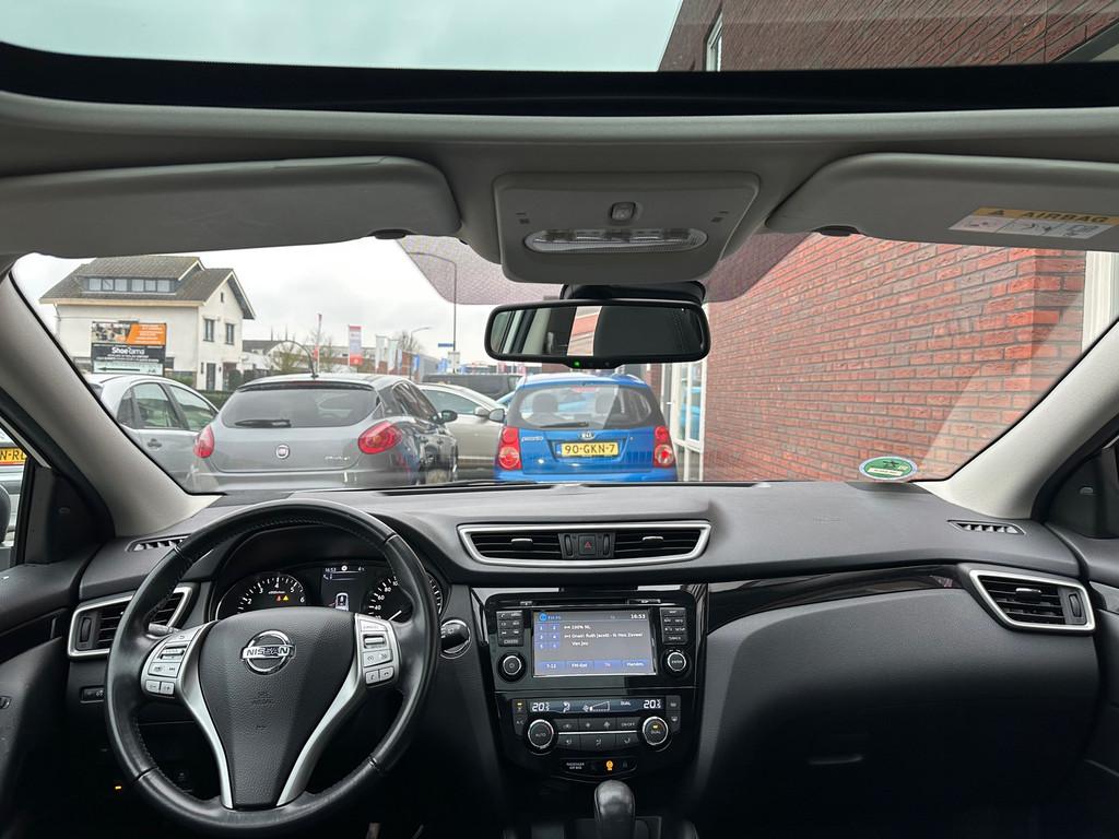 Nissan Qashqai 1.2 Tekna + / 1e Eig / Pano / Leder / Camera, Auto's, Gebruikt, 4 cilinders, Met garantie (alle), 116 pk