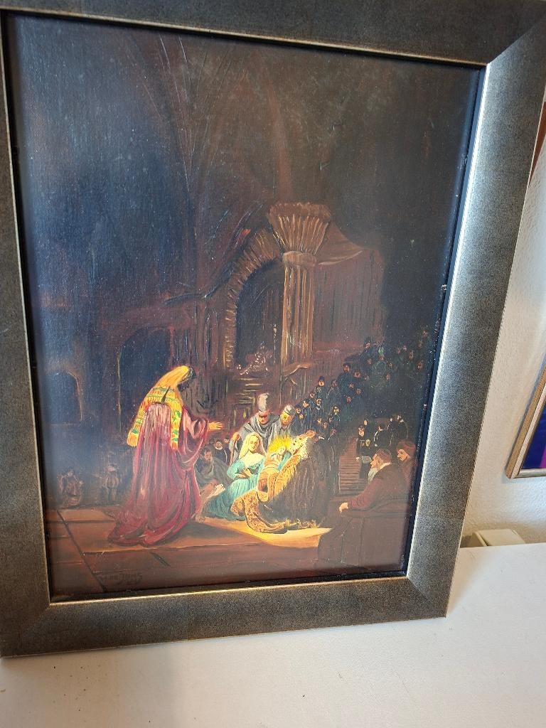 SCHILDERIJ SIMEON IN DE TEMPEL VAN HETTE DE JONG, Antiek en Kunst, Kunst | Schilderijen | Modern, Ophalen