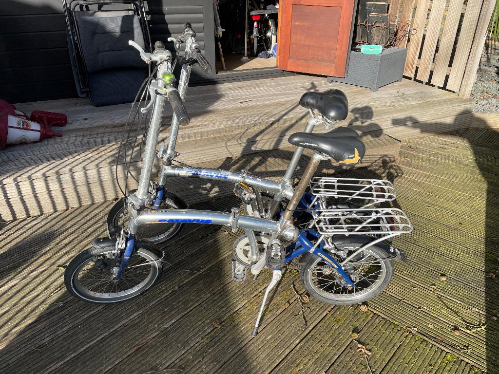 2x Batavus Vice Versa alumunium vouwfietsen riem aandrijving, Ophalen, Gebruikt, 14 tot 16 inch, Versnellingen