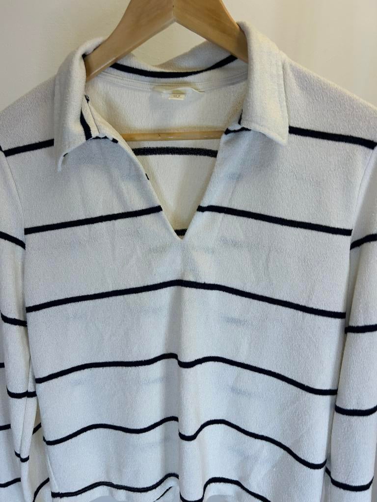 12- H&M trui met streepjes, Maat 38/40 (M), -, Wit, -