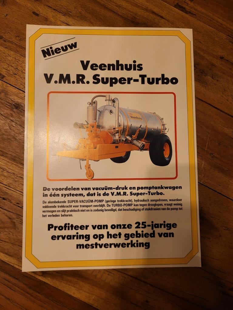 tractor folder Veenhuis V.M.R. Super-Turbo, Boeken, Catalogussen en Folders, Ophalen of Verzenden, Zo goed als nieuw, Folder