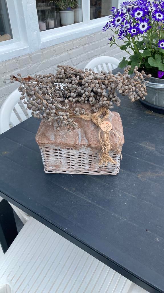 Handgemaakte leemmand met dadeltak landelijk nr 2, Ophalen of Verzenden, Zo goed als nieuw, Rechthoekig