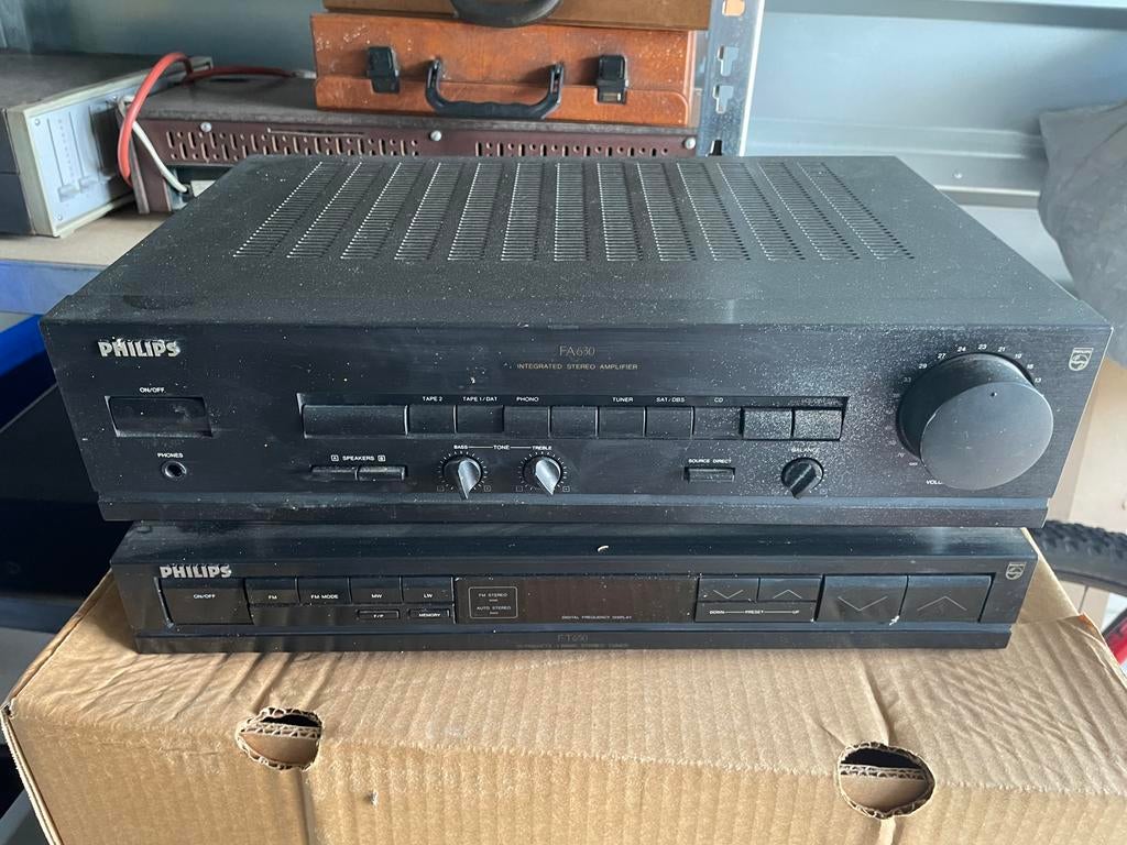 Philips FA630 versterker en FT650 tuner, Audio, Tv en Foto, Versterkers en Receivers, Gebruikt, Ophalen, Overige merken, Minder dan 60 watt