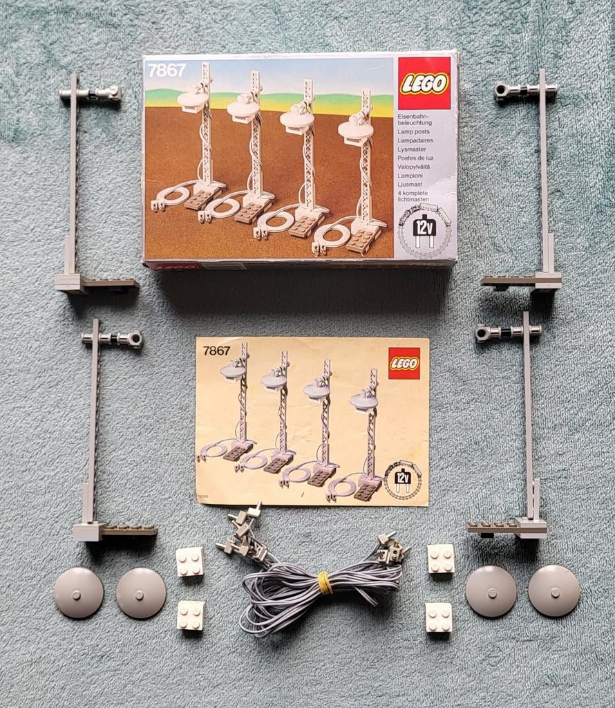 Lego trein 12 Volt station / perron verlichting (set 7867), Compleet, Gebruikt, Lego, Ophalen of Verzenden