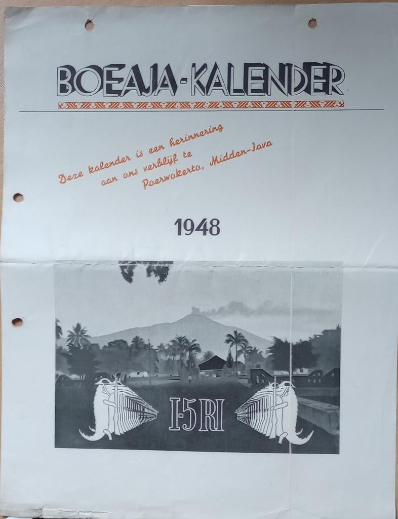 Indie Bataljon 1-5 RI Boeaja Kalender, Ophalen of Verzenden, Landmacht, Nederland, Overige typen