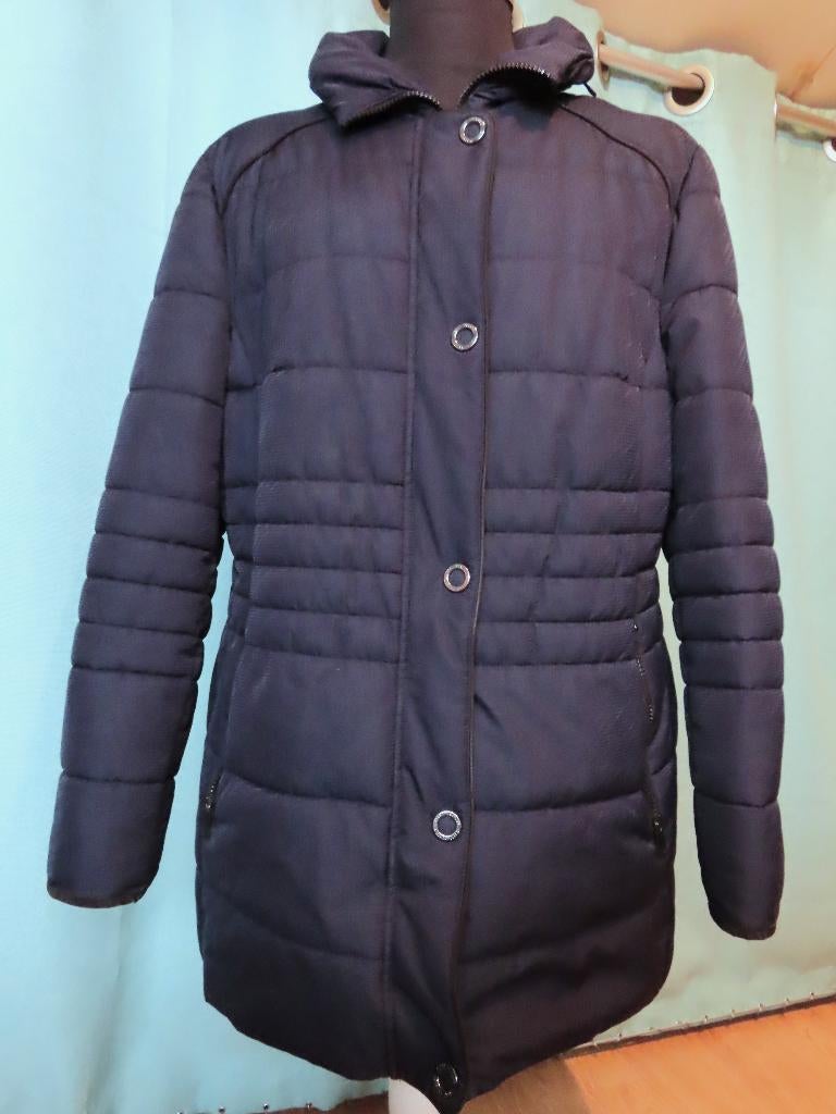 BARBARA LEBEK Prachtige Donkerblauwe Halflange Jas 44 XXL, Blauw, Maat 46/48 (XL) of groter, Ophalen of Verzenden, Zo goed als nieuw