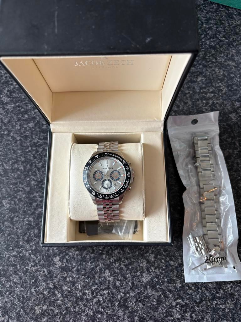 Nieuwe Jacob Zech St Augustine herenhorloge, Overige merken, Staal, Polshorloge, Nieuw