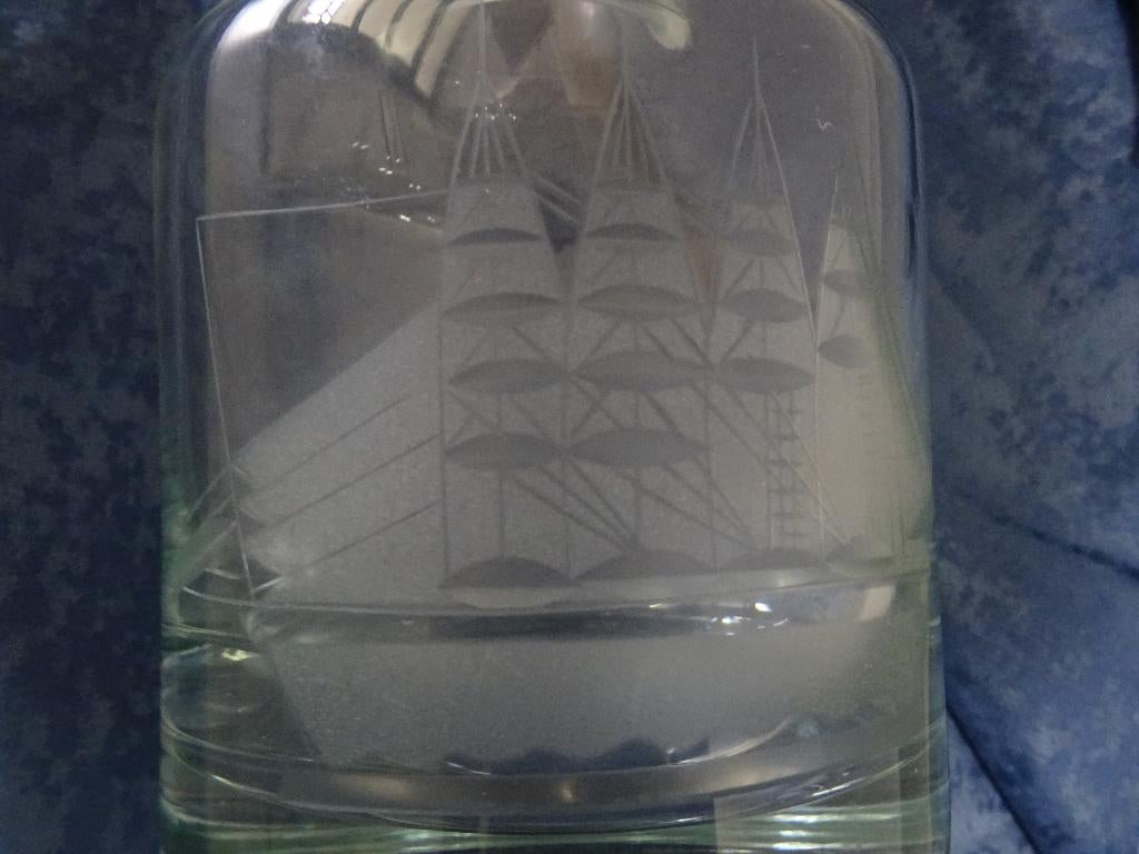 Scheepskaraf zeilschip kristal karaf wijn cognac whisky, Antiek en Kunst, Ophalen of Verzenden