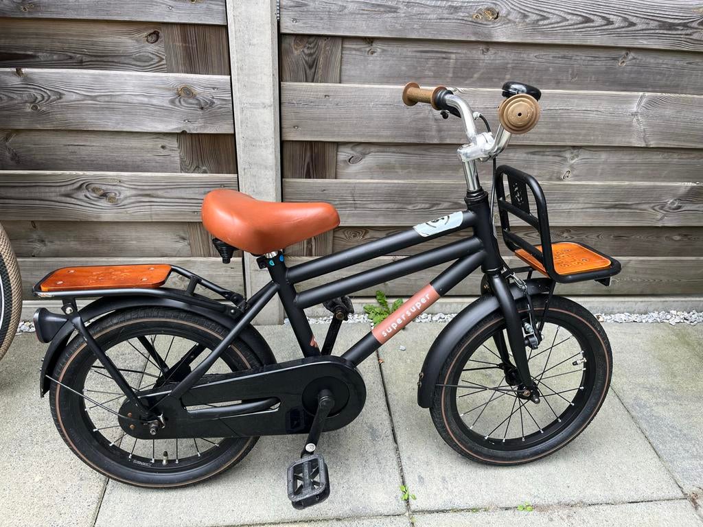 Supersuper Kinderfiets Cooper Bamboo 16 inch Zwart, Ophalen of Verzenden, Gebruikt, 16 tot 20 inch