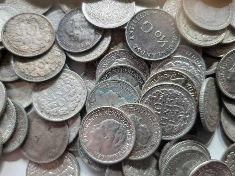 Nederland Lot 500 zilveren dubbeltjes, Postzegels en Munten, Edelmetalen en Baren, Ophalen of Verzenden, Zilver