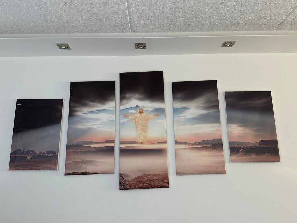 5 Luik panelen canvas schilderij, Ophalen of Verzenden