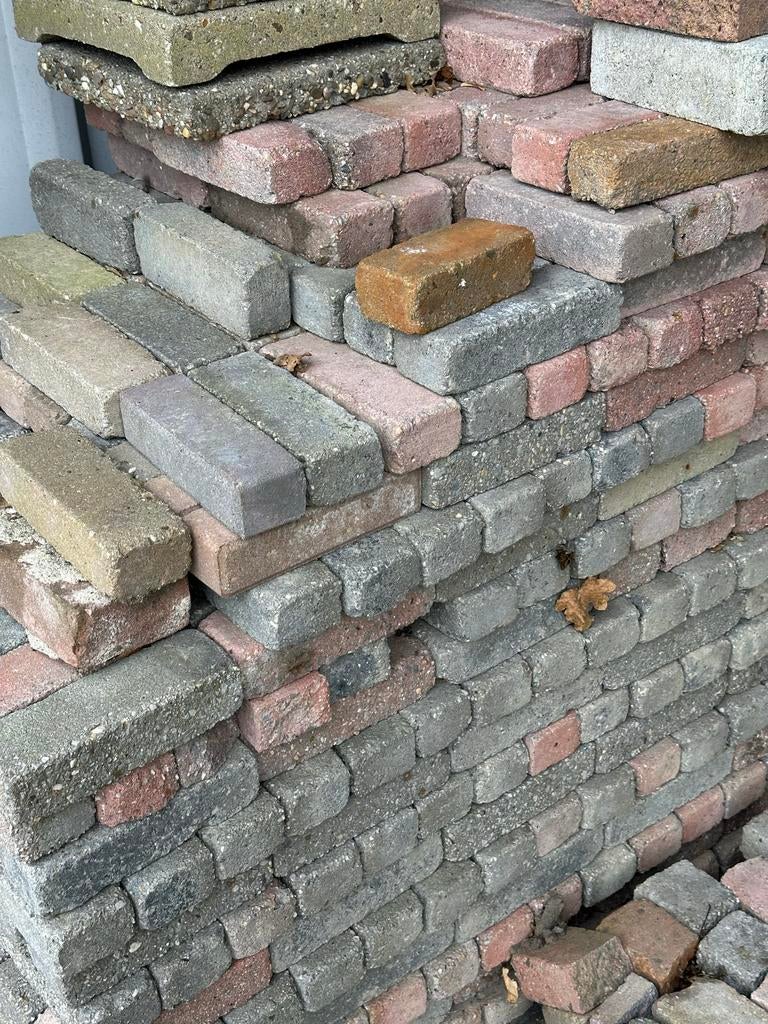 Partij waaltjes, Tuin en Terras, Tegels en Klinkers, Gebruikt, Klinkers, Beton, 10 m² of meer, Ophalen
