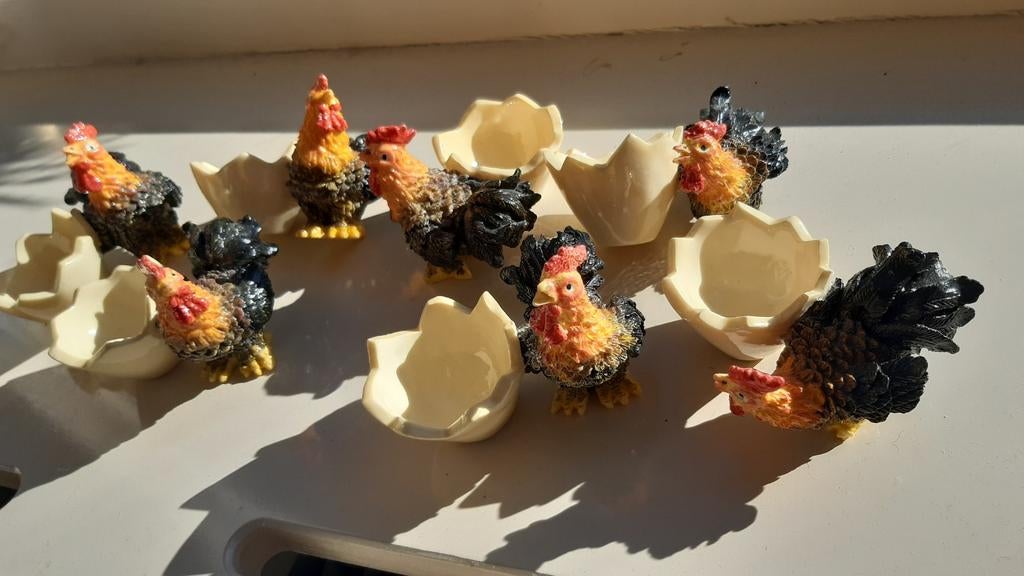 Eierdopjes 7 stuks leuk Pasen deco, Ophalen of Verzenden