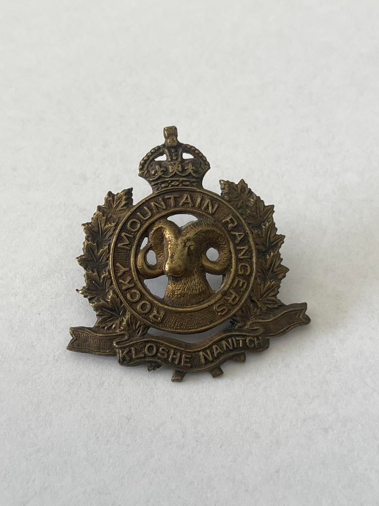 Badge Rocky Mountain Rangers Embleem - Canadees Leger, Ophalen of Verzenden, Landmacht, Overige gebieden, Embleem of Badge