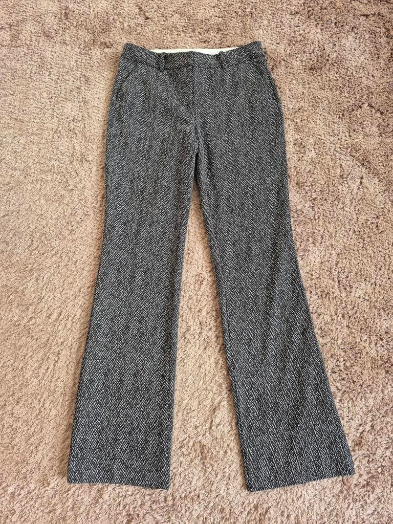 Zara flared broek met visgraatmotief, Ophalen of Verzenden, Zo goed als nieuw, Maat 36 (S), Lang