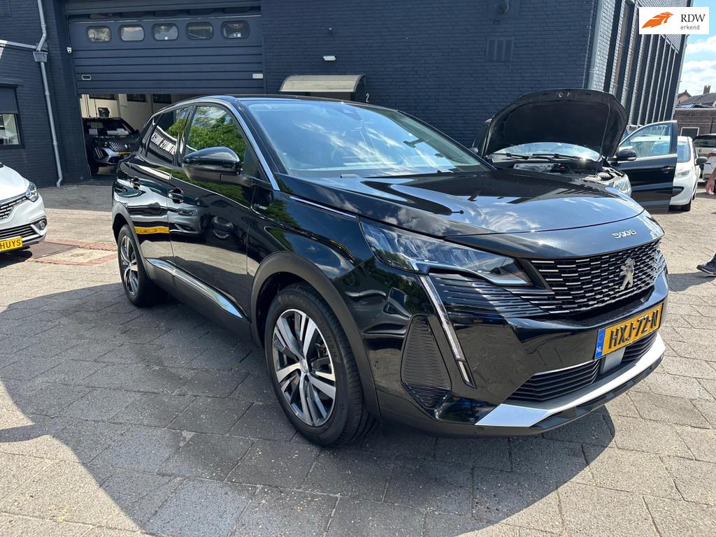 Peugeot 3008 1.6 HYbrid 225pk Aut|Allure|360 Cam|BTW-Auto, Zwart, 4 cilinders, Leder en Stof, Zwart