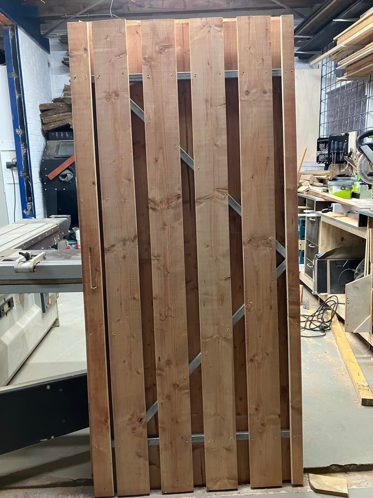 7x Schuttingdeuren - Houten Tuindeuren, Ophalen, Met poort, Gebruikt, Tuinhek