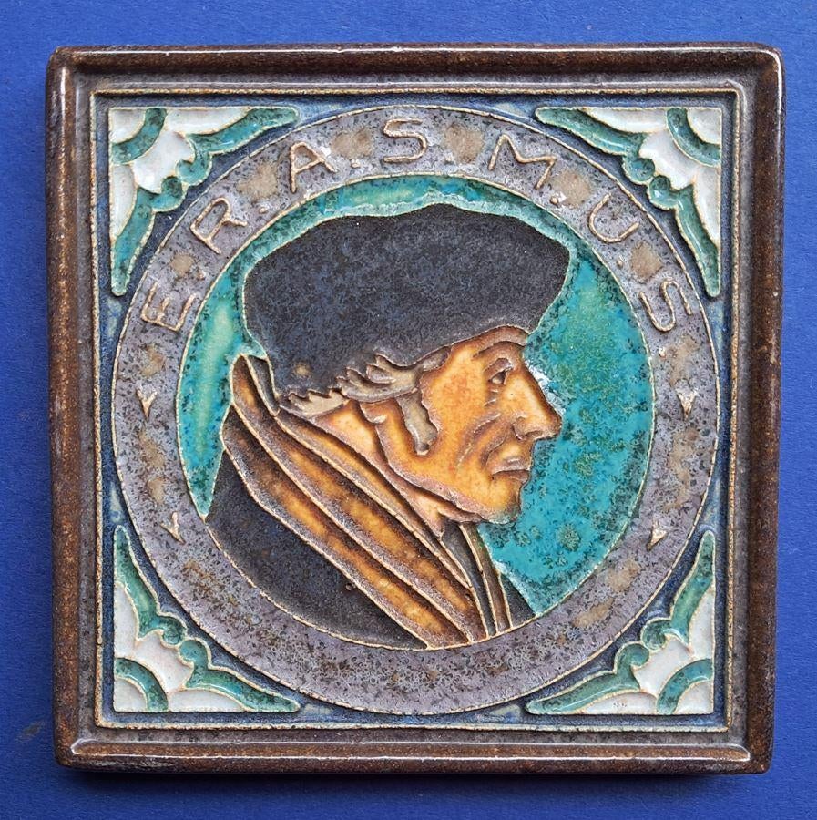 Porceleyne Fles Cloisonne Tegel Erasmus (p177-124) Zeldzaam, Ophalen of Verzenden