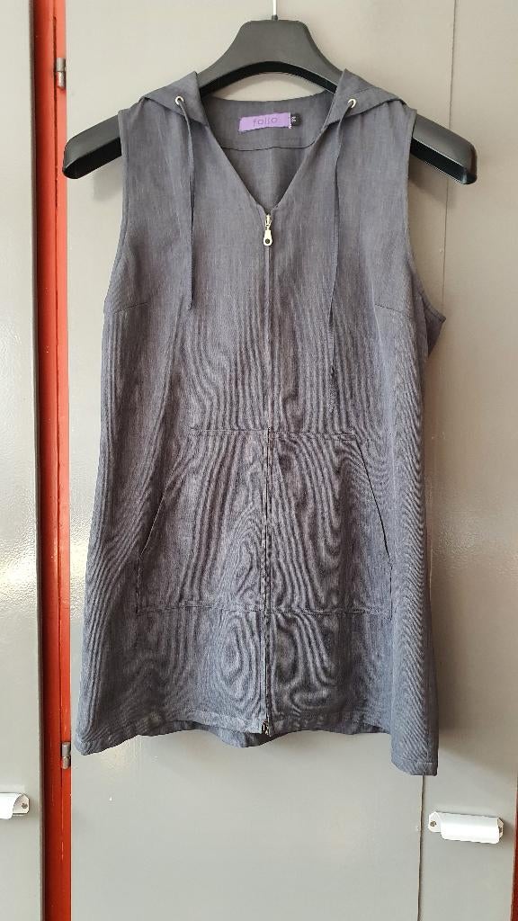 Folio hoodie jurk grijs mouwloos maat M rits casual, Kleding | Dames, Maat 38/40 (M), Ophalen of Verzenden, Zo goed als nieuw