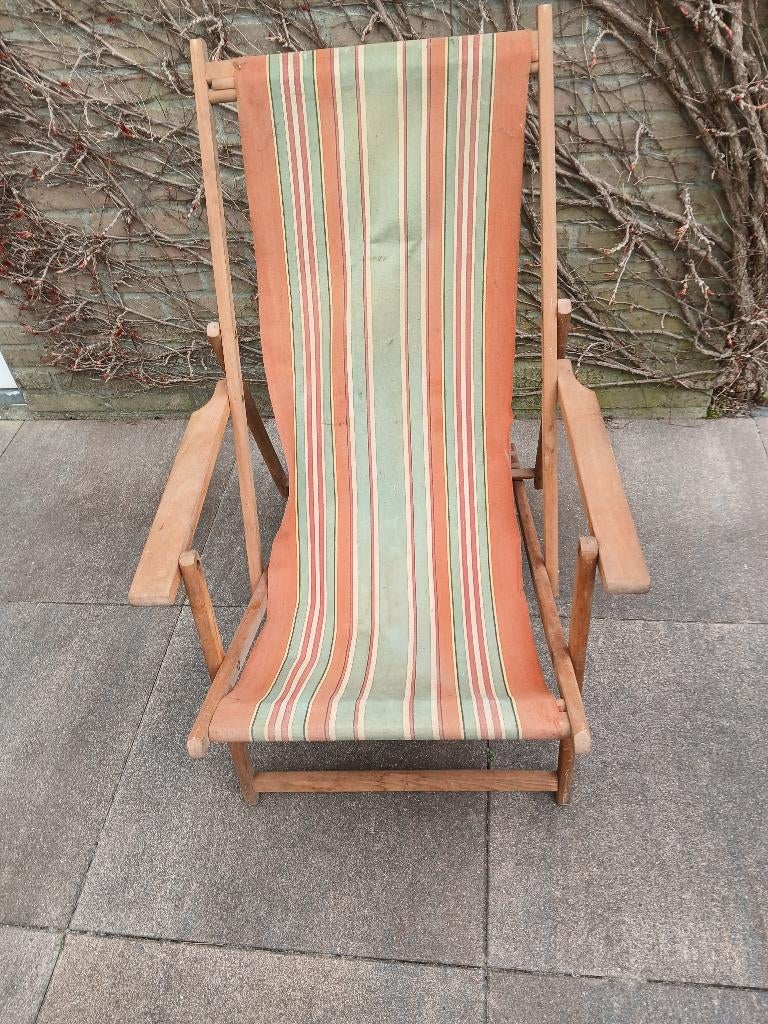 Antieke strandstoel, Ophalen, Gebruikt, Campingstoel