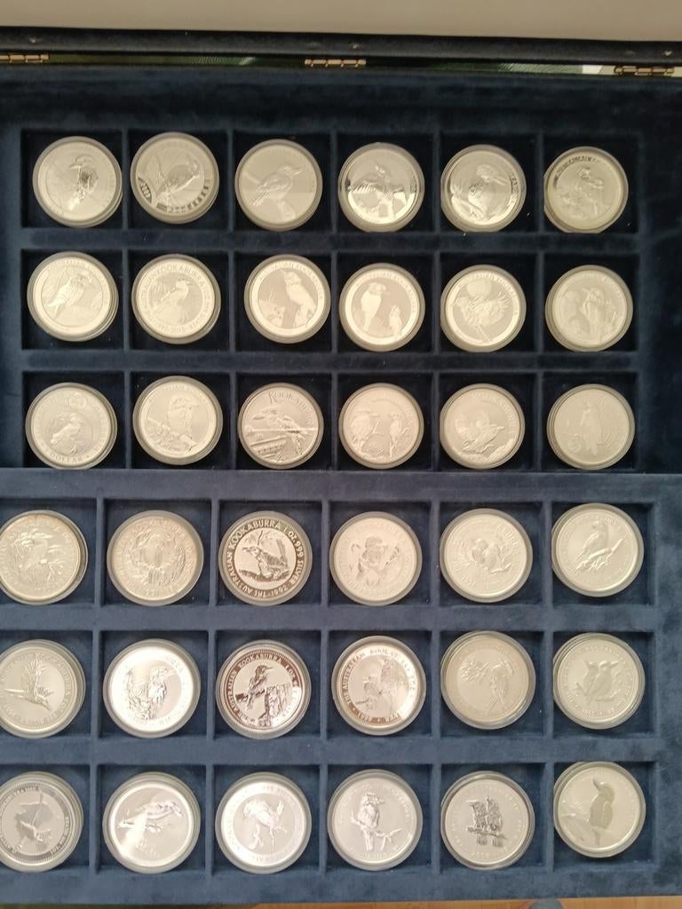 Zilveren 1 oz. Kookaburra munten, Ophalen of Verzenden, Zilver