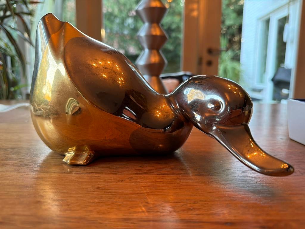 Gouden / zilveren eend decoratie - Vintage stijl, Huis en Inrichting, Ophalen of Verzenden, Zo goed als nieuw