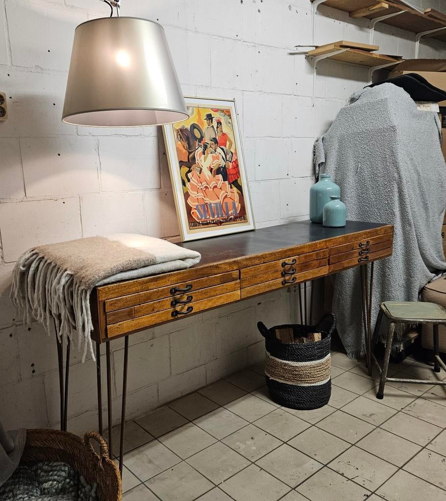 Vintage toonbank/dressoir met 9 lades, Ophalen