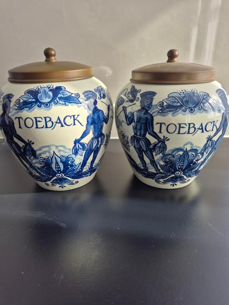 Set van 2 Goedewaagen Holland Toeback tabakspotten, Antiek en Kunst, Antiek | Keramiek en Aardewerk, Ophalen