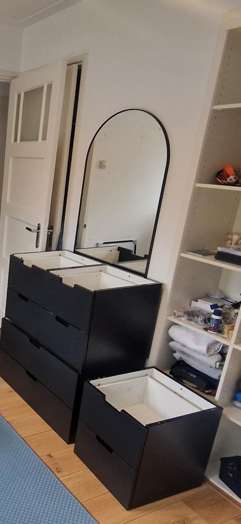 Zwarte IKEA ladekasten (losse lades), Huis en Inrichting, Kasten | Ladekasten, Zo goed als nieuw, Minder dan 100 cm, Minder dan 50 cm