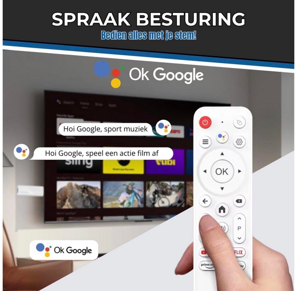 H96 Max Android TV Box – 4K  – Chromecast – Google Assistant, Audio, Tv en Foto, Mediaspelers, Ophalen of Verzenden, Zo goed als nieuw