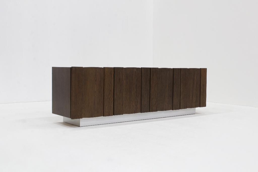 Vintage Brutalist Sideboard 1970s, Design, 150 tot 200 cm, Eikenhout, Ophalen of Verzenden