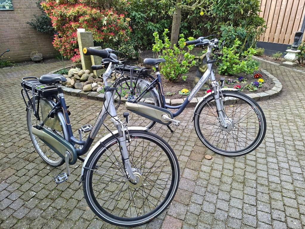 Elektrische damesfietsen met extra zware accu, Fietsen en Brommers, Elektrische fietsen, Zo goed als nieuw, 51 tot 55 cm, 50 km per accu of meer