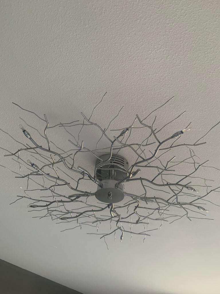 Mooie verchroomde plafondlamp, Ophalen, Gebruikt, Metaal, Modern