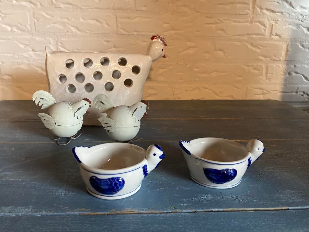 Unieke Delfts blauwe kippen & keramiek art, Ophalen of Verzenden