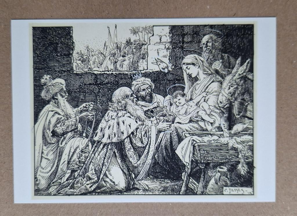 Cornelis Jetses - Aanbidding der wijzen - 'Met ons vieren', Ophalen of Verzenden, 1980 tot heden, Ongelopen, Overige thema's