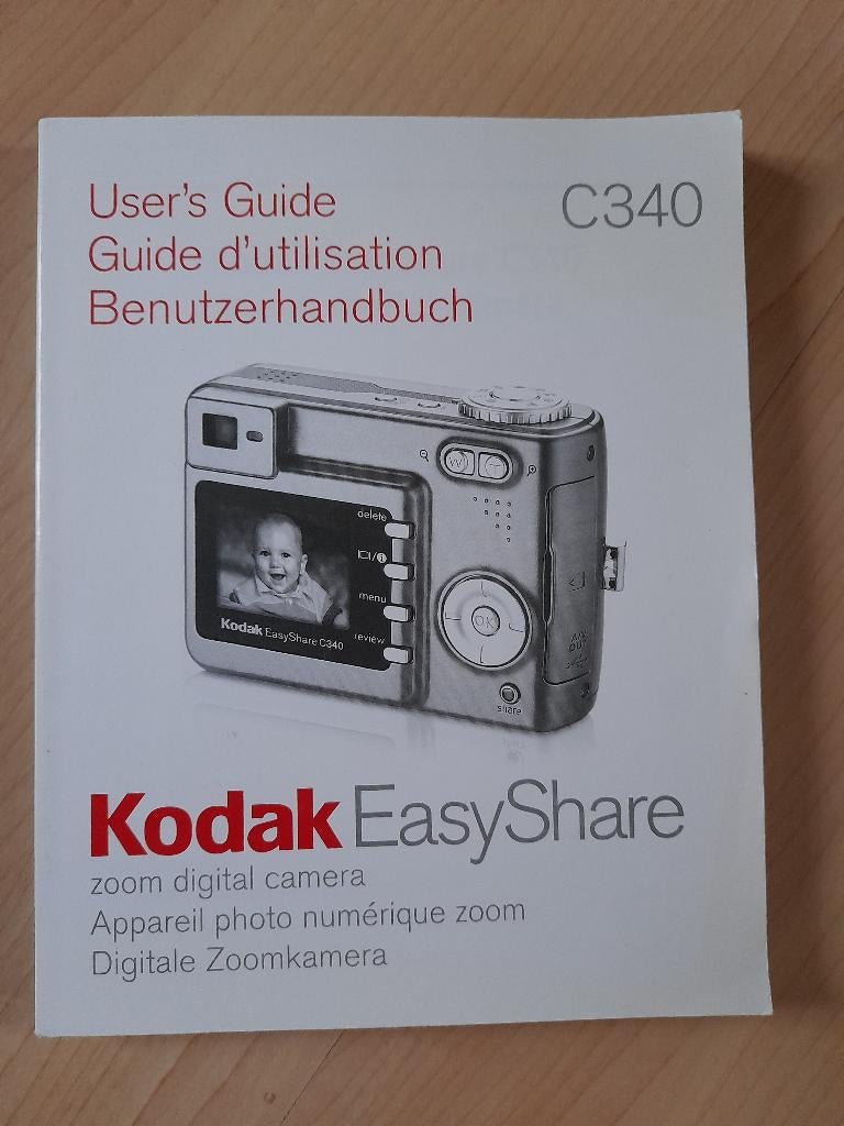 USER GUIDE KODAK EASY SHARE C340 ZOOM DIGITALE CAMERA, Ophalen of Verzenden, Zo goed als nieuw, Fotograferen en Filmen
