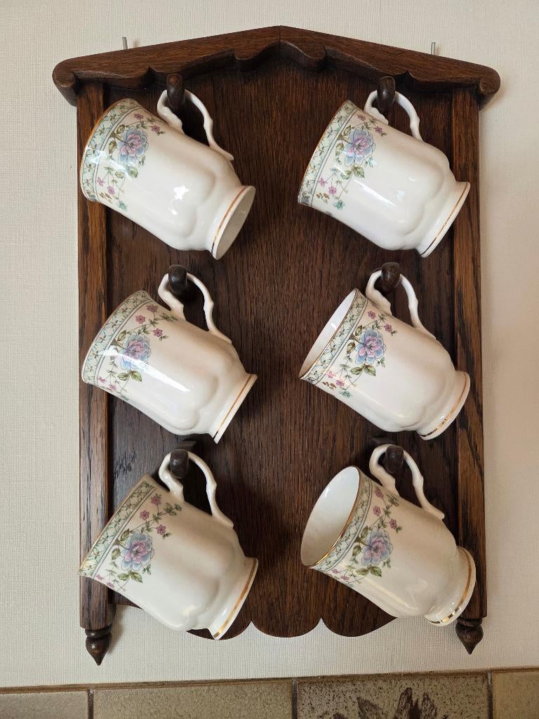 eiken hout mokken rek / beker rek, Huis en Inrichting, Ophalen of Verzenden, Gebruikt, Bruin, Hout