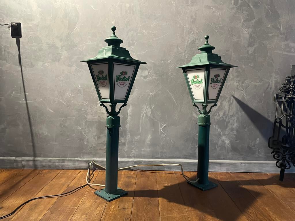2x Grolsch buitenlamp / lantaarnpaal – Uniek & sfeervol, Ophalen, Minder dan 50 watt, Staande lamp, Waterbestendig