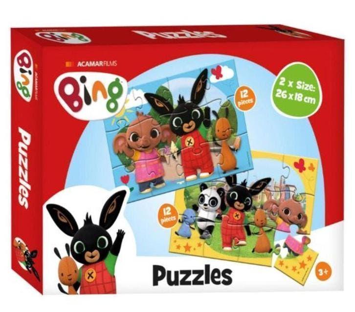 Bing Konijn 2 in 1 Puzzel - 2 x 12 stukjes - 2 Legpuzzels, Ophalen of Verzenden, 10 tot 50 stukjes, Nieuw, 2 tot 4 jaar