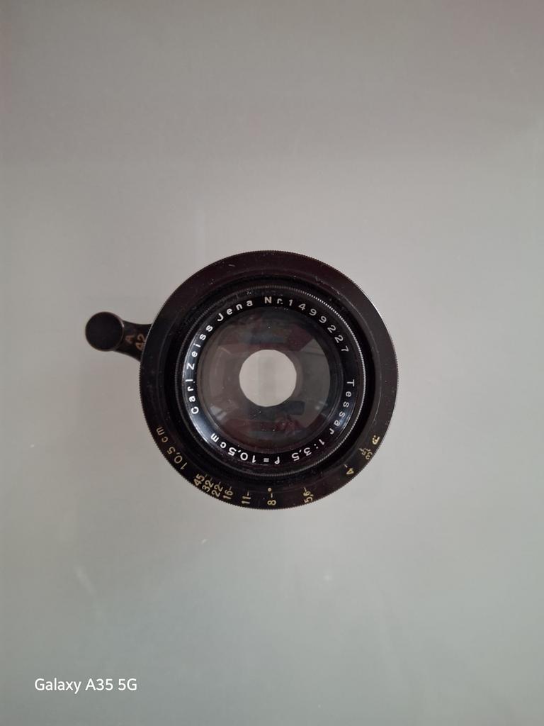 Carl Zeiss Jena Tessar 1:3.5 f=10.5cm Vintage Lens, Ophalen, Gebruikt, Standaardlens
