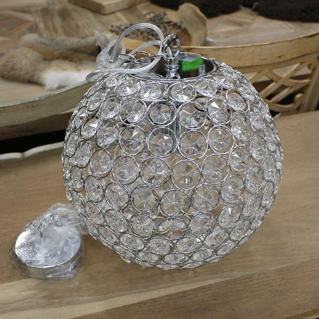 Mooie ronde hanglamp Elize Light & Living glas kristal, Ophalen of Verzenden, Zo goed als nieuw, Glas, Minder dan 50 cm