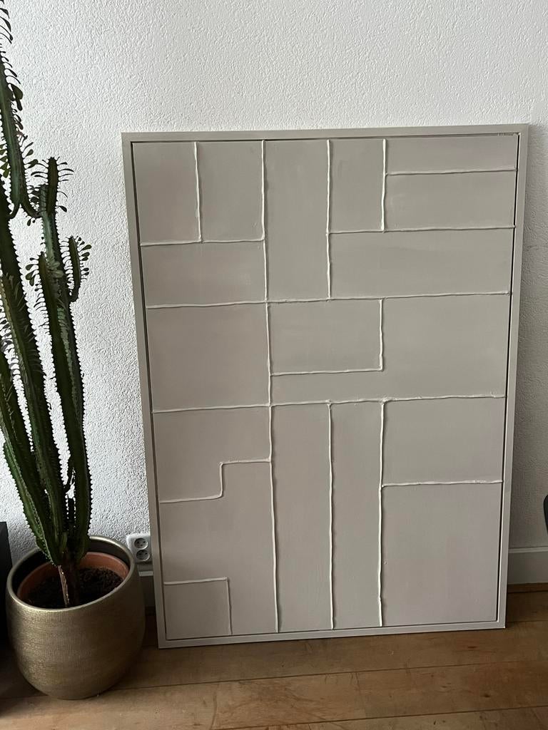 Schilderij japandi beige zand taupe kleur, Ophalen