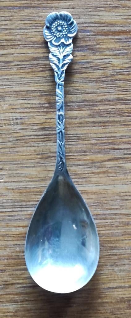 Suikerlepel Douwe Egberts verzilverd, Antiek en Kunst, Ophalen of Verzenden