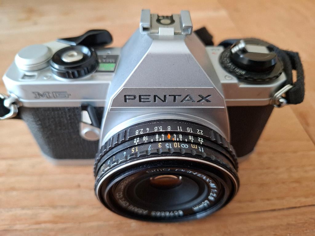 Pentax MG met Pentax smc-m pancake 40mm, Audio, Tv en Foto, Fotocamera's Analoog, Ophalen of Verzenden, Gebruikt, Spiegelreflex