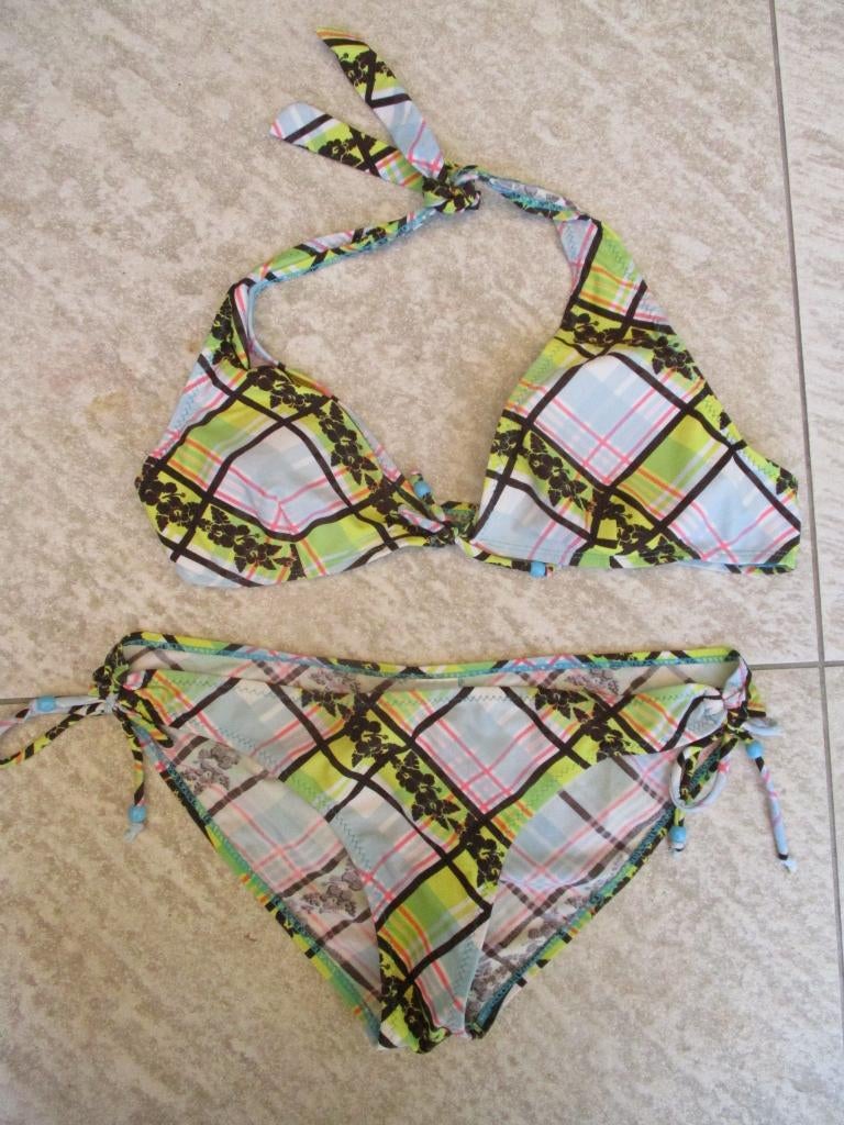 Bikini setje maat M geruit, Ophalen of Verzenden, Zo goed als nieuw, Blauw, Bikini