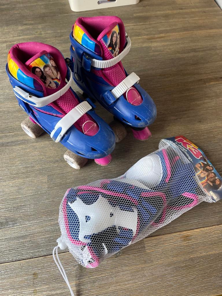 Rolschaatsen K3 inclusief beschermings-set, Ophalen of Verzenden, Verstelbaar, Gebruikt, Kinderen