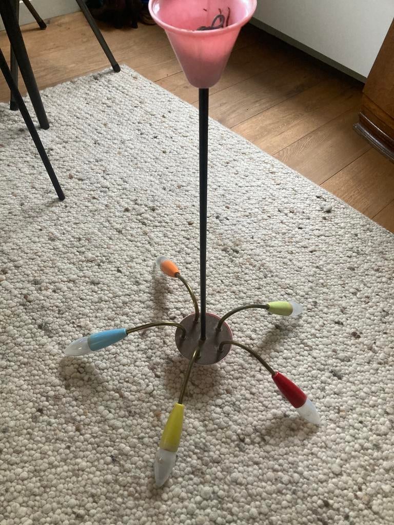 Spin sputnik kroonluchter vintage jaren 50 60, Ophalen, Gebruikt, 50 tot 75 cm, Overige materialen