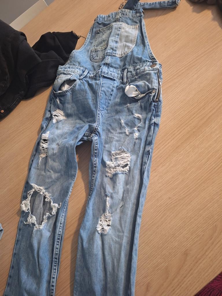Zara Denim Salopette - Maat S, Blauw, Zara, Ophalen of Verzenden, Maat 36 (S)